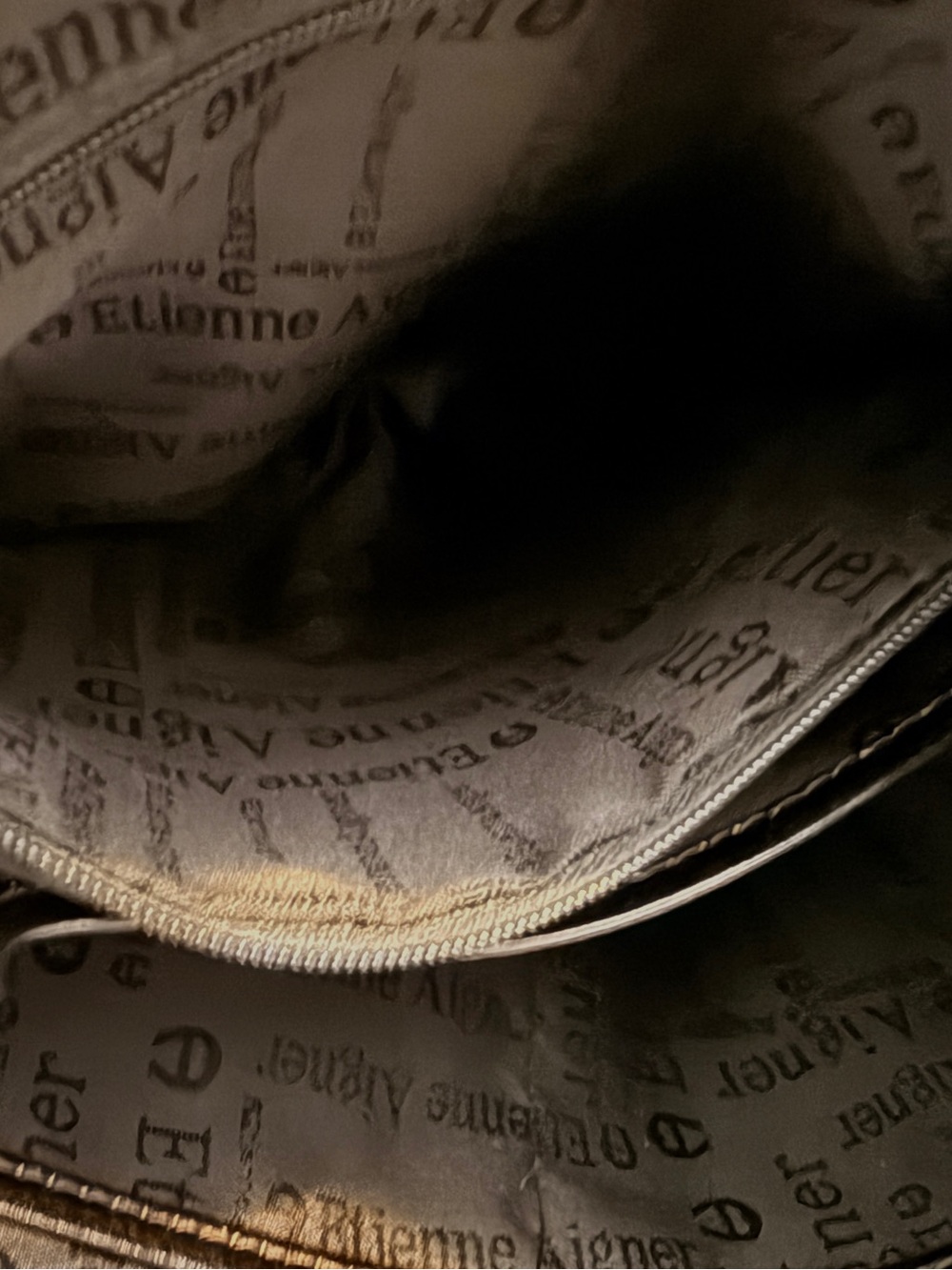Etienne Aigner Black Leather Hobo Shoulder Bag Buckle Accents Y2K - Picture 13 of 16